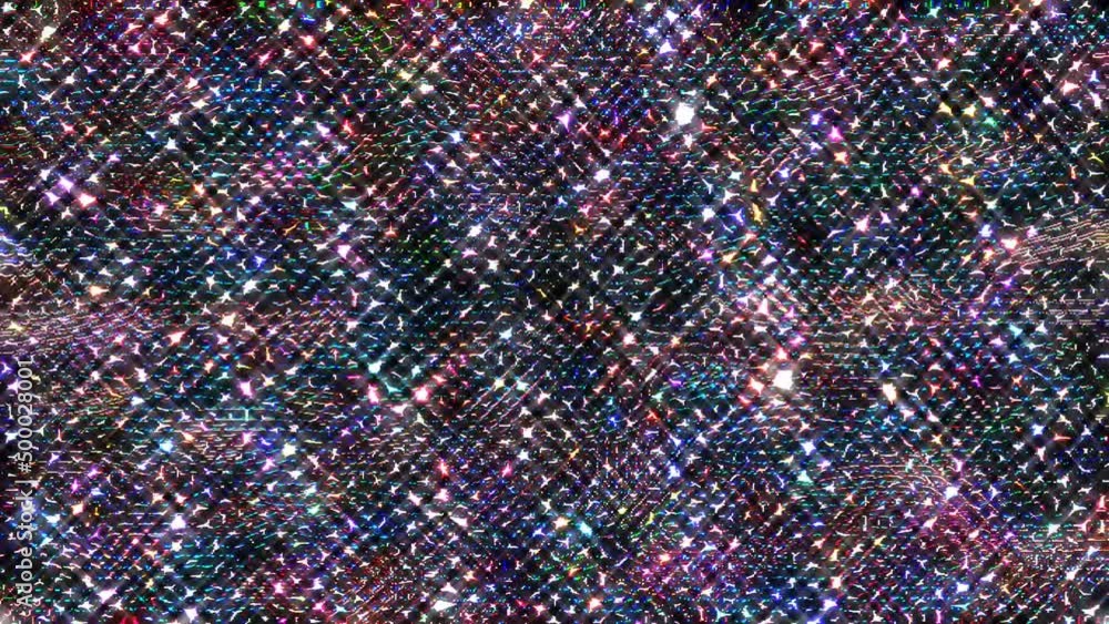 3D shining bright lines set wave motion, color full, on black background 3D shining bright lines set wave motion, color full, on black background