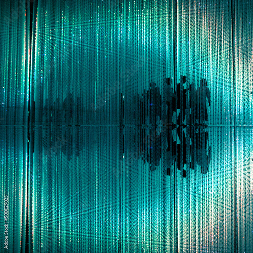 Blue light art installation at TeamLab Borderless, Tokyo, Japan photo