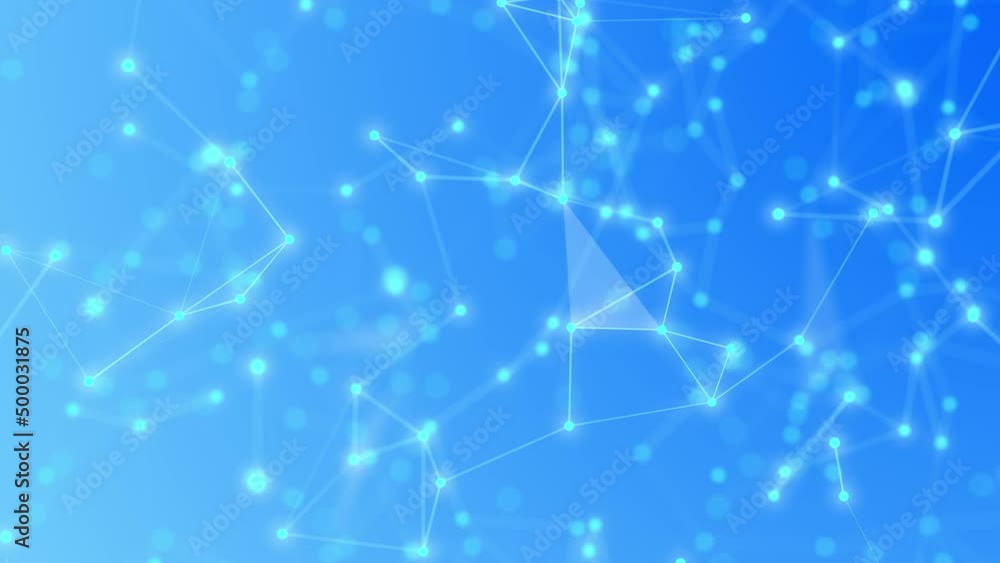 4K digital connection abstract animation dots and lines on blue background. 5G network connection structure technology background. 4K digital connection abstract animation dots and lines on blue background. 5G network connection structure technology background.