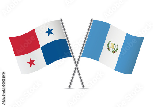 Panama and the Republic of Guatemala crossed flags. Panamanian and Guatemalan flags on white background. Vector icon set. Vector illustration. Free Download Panama and the Republic of Guatemala crossed flags. Panamanian and Guatemalan flags on white background. Vector icon set. Vector illustration. - GFXLoad