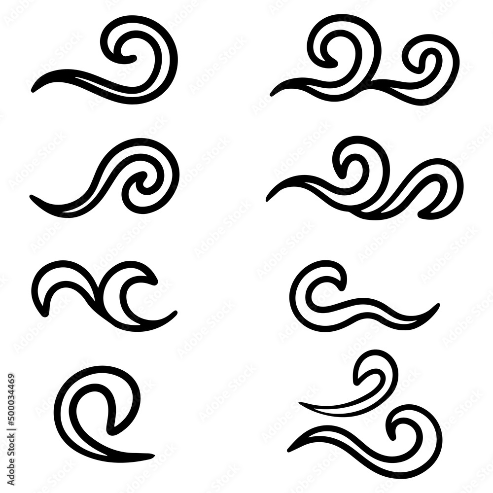 Doodle of wind gust isolated on a white background. hand drawn vector illustration. Doodle of wind gust isolated on a white background. hand drawn vector illustration.