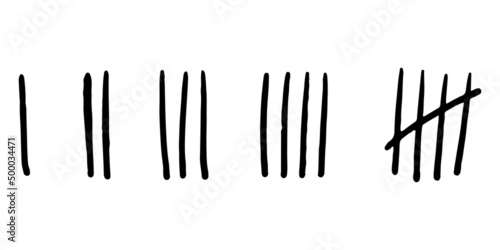 doodle Count bar. Count the days counted in slashes on the walls of a deserted island or prison. vector illustration.