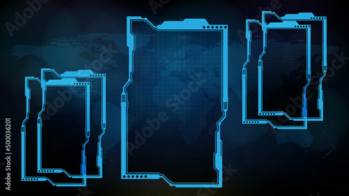 abstract background of sci fi frame, hud ui, lower third button bar