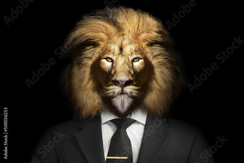 Lion with a classy look in a suit