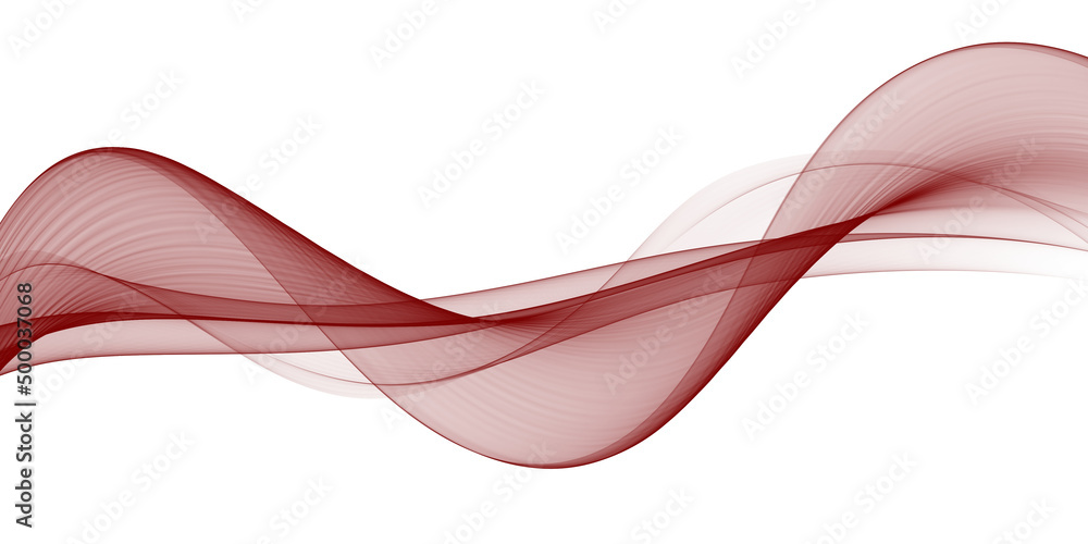 Abstract smooth color wave . Curve flow red motion illustration