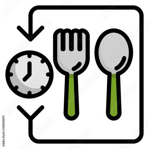intermittens fasting filled line color icon. Can be used for digital product, presentation, print design and more.