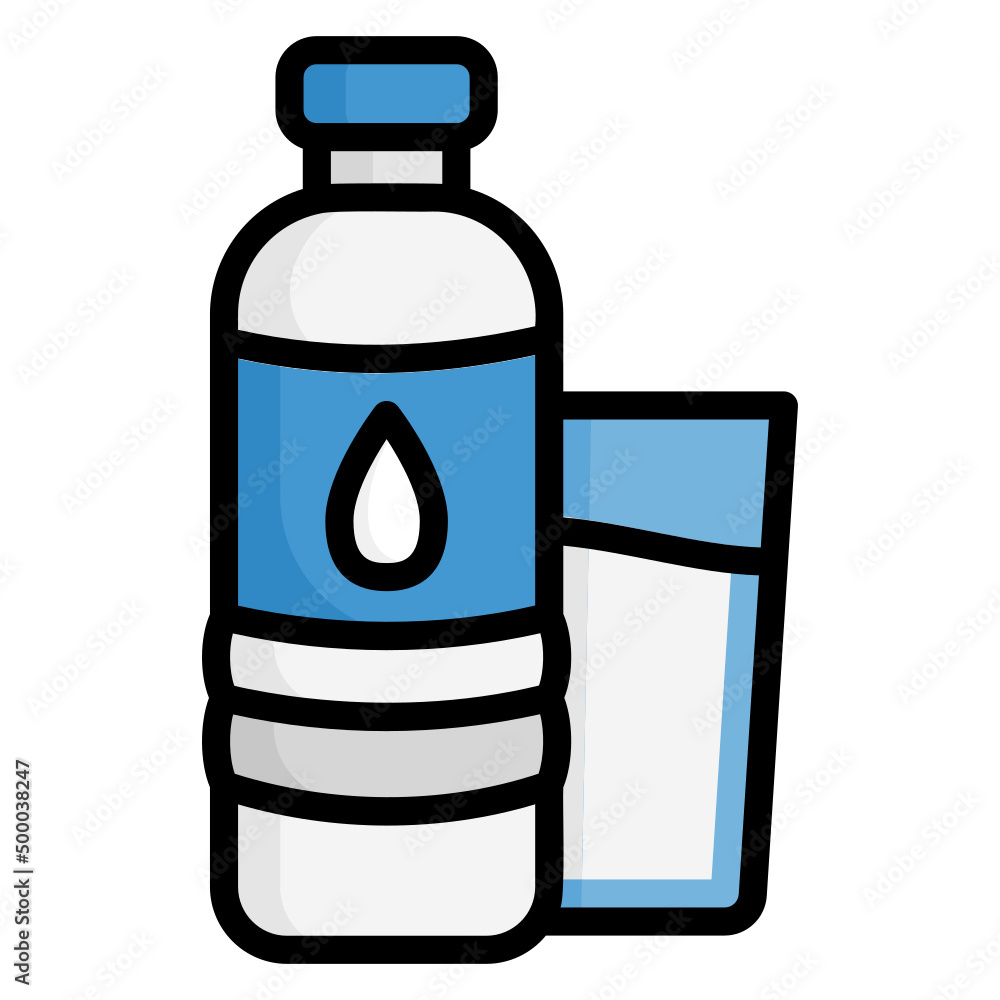 water drinking bottle filled line color icon. Can be used for digital product, presentation, print design and more. water drinking bottle filled line color icon. Can be used for digital product, presentation, print design and more.