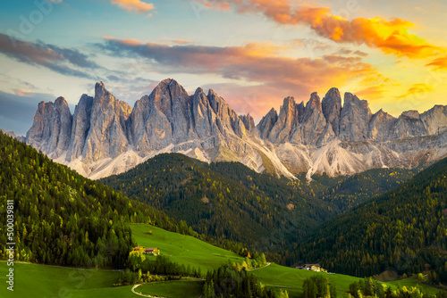 Beautiful landscape of Italian dolomites - Santa Maddalena photo