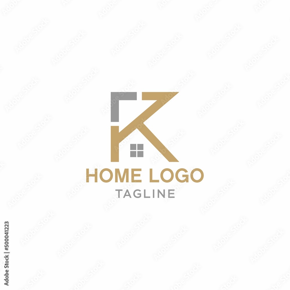 letter K home logo design letter K home logo design