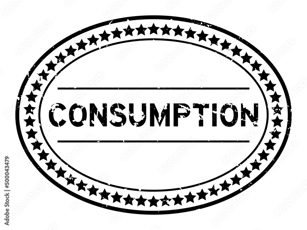 Grunge black consumption word oval rubber seal stamp on white background Grunge black consumption word oval rubber seal stamp on white background