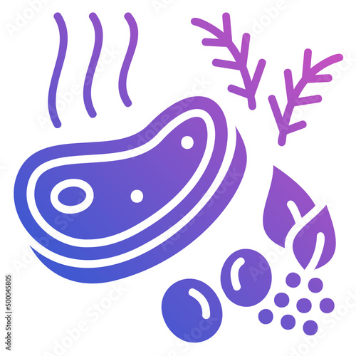 meat food protein flat gradient icon. Can be used for digital product, presentation, print design and more.