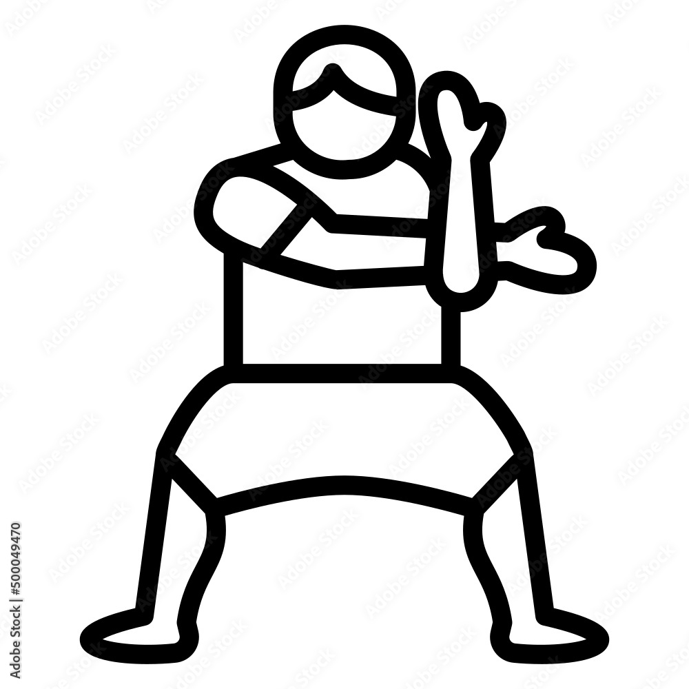 Obraz premium man warm up line icon. Can be used for digital product, presentation, print design and more.