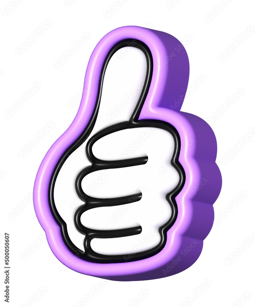 Hand Thumb up purple 3D, Like icons, OK, Yes, Like emoji Hand Thumb up purple 3D, Like icons, OK, Yes, Like emoji