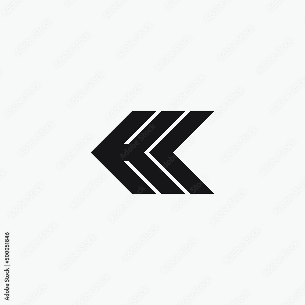 HC or HK letter arrow monogram logo design. HC or HK letter arrow monogram logo design.