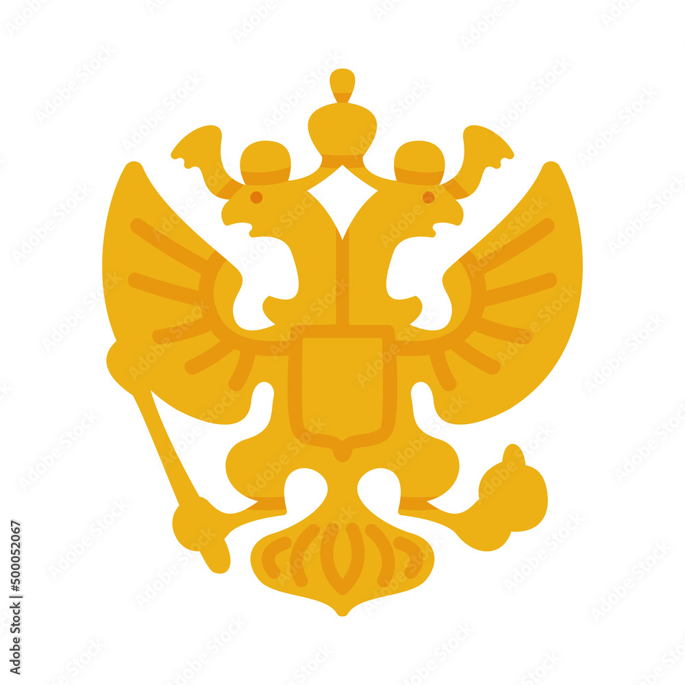 Fototapeta premium Double-headed Eagle as Coat of Arms of Russia Vector Illustration