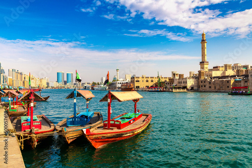 Photography Abra wooden boat in Dubai