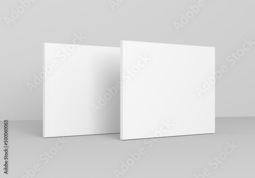 Mockup book cover with grey background © stationidea