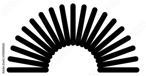 Steel spring bounce. Flexible metal wire icon