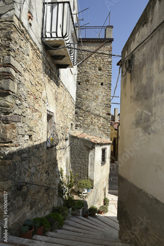 Street in Grumento Nova, a village in the Basilicata region of Italy photo