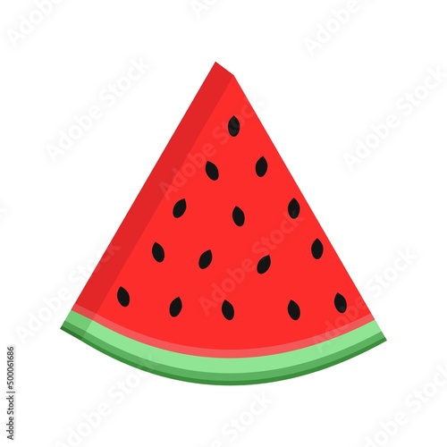 Vector flat a piece of watermelon on white background