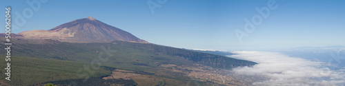 Obraz na płótnie Panorama of the Mount Teide and the Orotava Valley, Tenerife, Canary Islands w salonie
