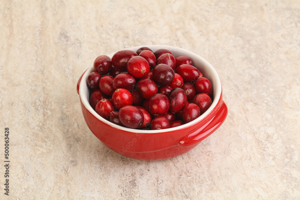 Ripe sweet tasty cranberry in the bowl Ripe sweet tasty cranberry in the bowl