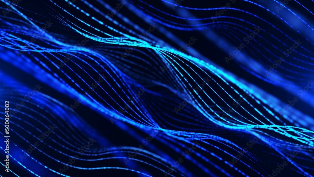 Neon background. Blue 3d wave design, spiral. Texture lines, strings. Pattern of outer space. Plexus of threads. The Milky Way. LED strip. Poster of technology, science, presentations, business. Neon background. Blue 3d wave design, spiral. Texture lines, strings. Pattern of outer space. Plexus of threads. The Milky Way. LED strip. Poster of technology, science, presentations, business.