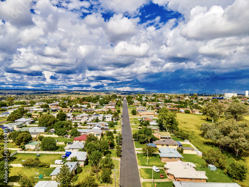 Aerial view of Inverell town in New South Wales, Australia photo