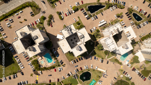 Fotografie, Obraz birds eye view hotel pool beach