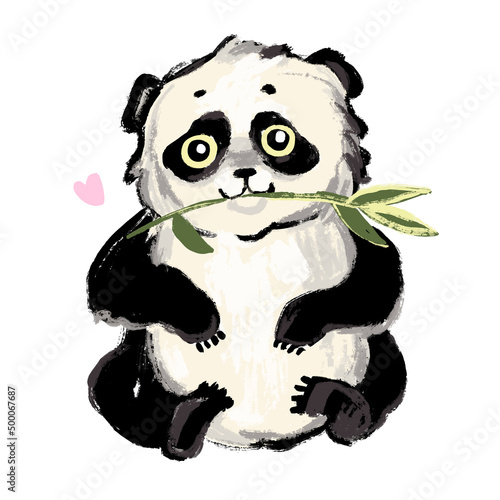 Wallpaper Mural Panda bear on white isolated background. Vector illustration Torontodigital.ca
