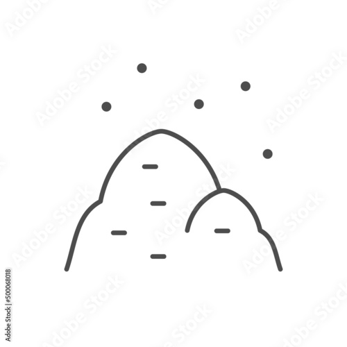 Mining ore line outline icon