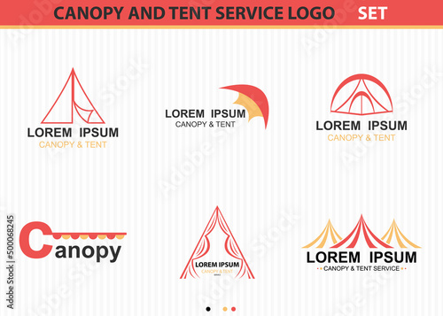 Canopy And Tent Service Logo Set - Vector