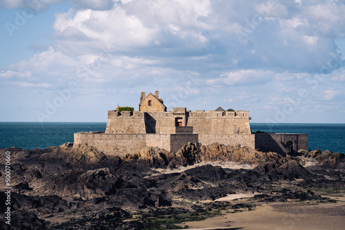 Historic landmark Fort National on the coast in Saint Malo, France