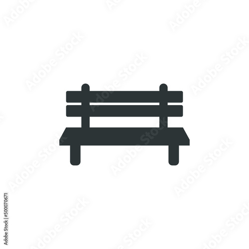 Vector sign of the bench symbol is isolated on a white background. bench icon color editable.