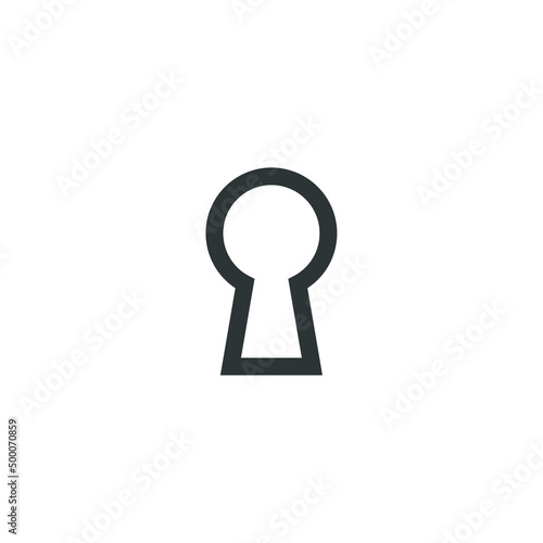Vector sign of the Black key hole symbol is isolated on a white background. Black key hole icon color editable.