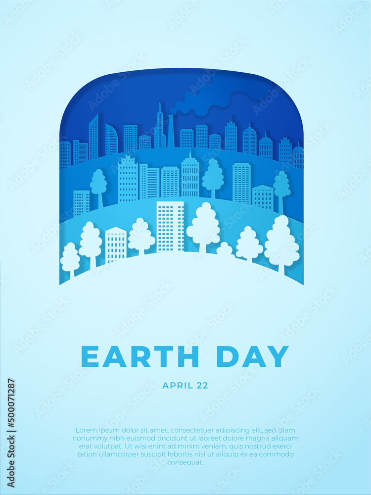 Fototapeta premium Earth Day and Environment Papercut Illustration