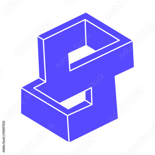 Illusion shapes. 3d geometry. Optical illusion figure. Sacred geometry. Logo.