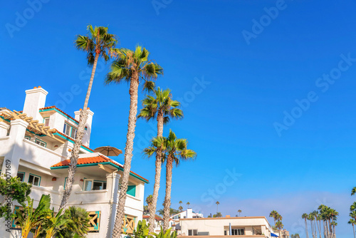 Large residential building with mediterranean style structure at San Clemente, California