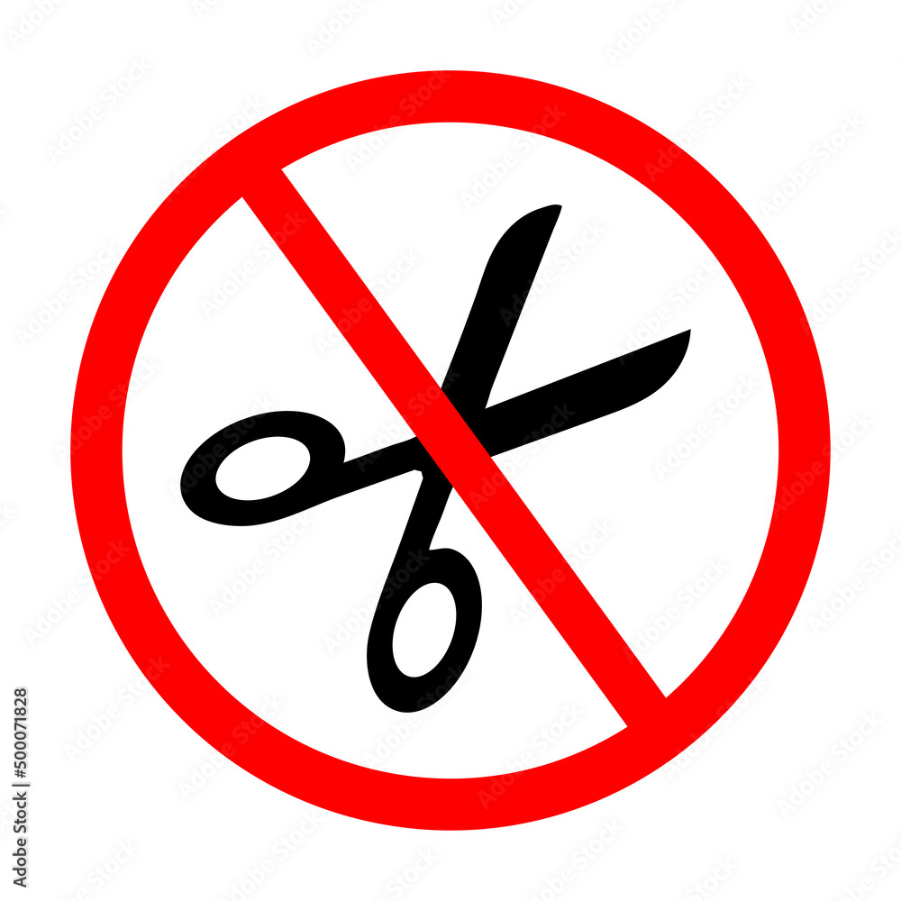 No scissors prohibition sign icon vector illustration No scissors prohibition sign icon vector illustration