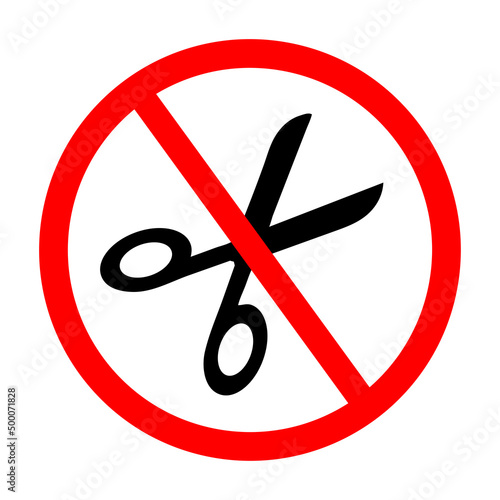No scissors prohibition sign icon vector illustration