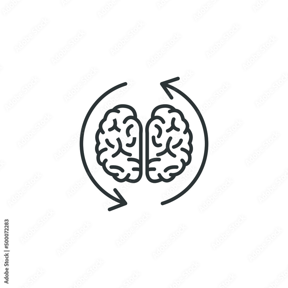 Vector sign of the brain symbol is isolated on a white background. brain icon color editable. Vector sign of the brain symbol is isolated on a white background. brain icon color editable.