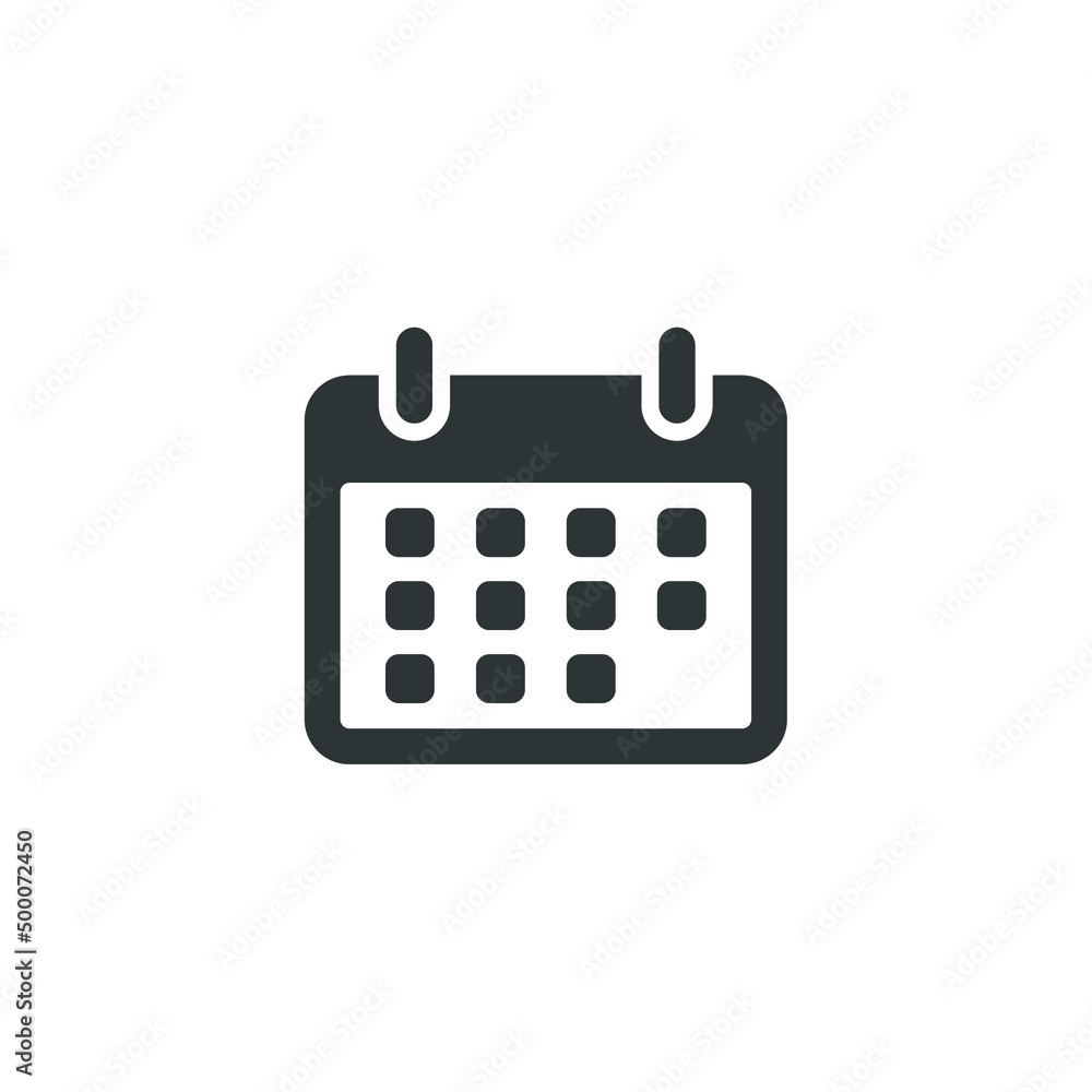 Vector sign of the calendar symbol is isolated on a white background. calendar icon color editable. Vector sign of the calendar symbol is isolated on a white background. calendar icon color editable.