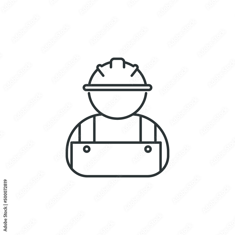 Vector sign of the Construction worker symbol is isolated on a white background. Construction worker icon color editable. Vector sign of the Construction worker symbol is isolated on a white background. Construction worker icon color editable.