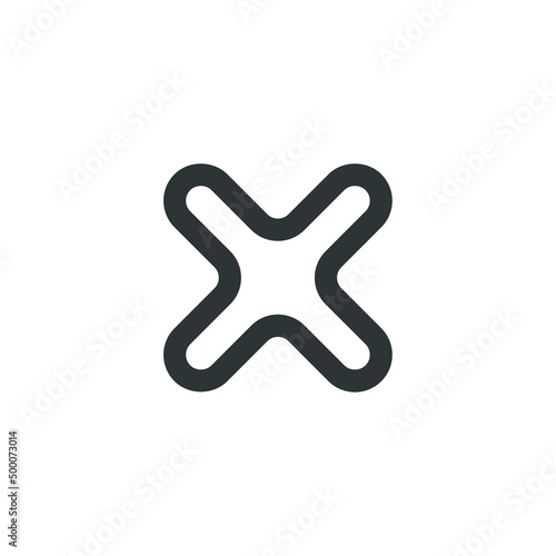 Vector sign of the cross symbol is isolated on a white background. cross icon color editable.
