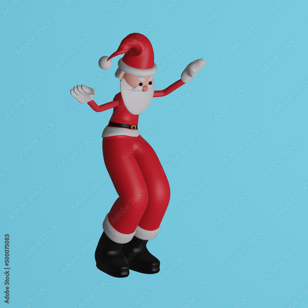 Dancing Santa Claus. 3D rendering, 3D illustration. Dancing Santa Claus. 3D rendering, 3D illustration.