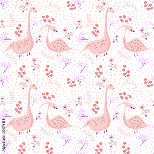 dinosaurus and Floral Pattern. A Pattern for kids fashion, wallpaper, print and more. 