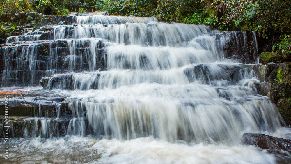 Fototapeta premium 39 Steps Cascade in Hogsback, Eastern Cape, South Africa