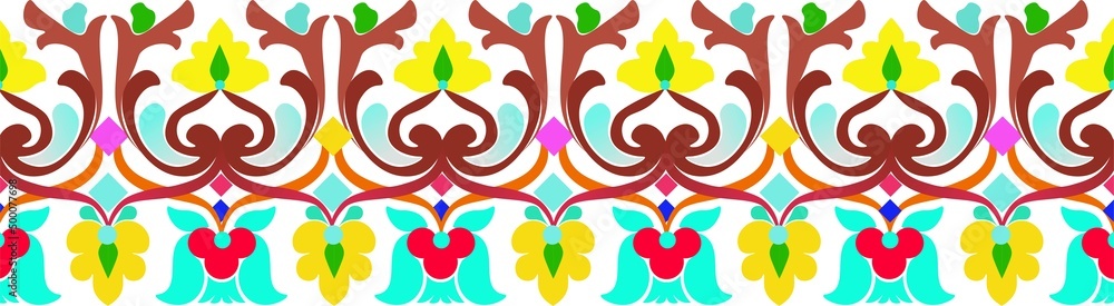 Fototapeta premium Floral pattern. carving wood pattern