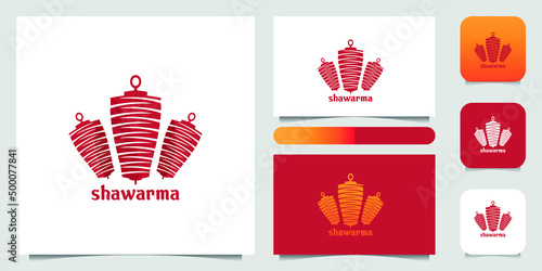 Set of doner kebab logo templates. creative labels for Turkish and Arabian fast food restaurant eps vector art shawarma	