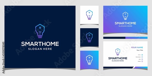 Creative smart home light logo icon and business card design